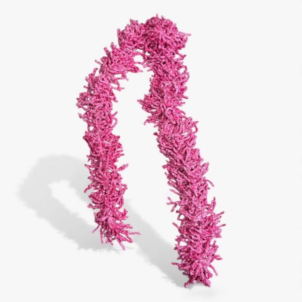 Hot Pink Fuzzy Scarf – Y2K Barbiecore Soft Grunge